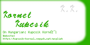 kornel kupcsik business card